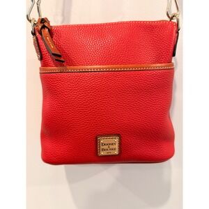 Dooney & Bourke Pebble Grain Red Leather Crossbody Purse Adjustable Strap
